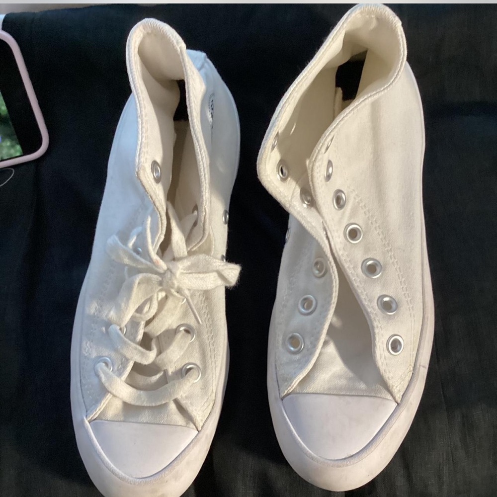 White platform converse size 7
